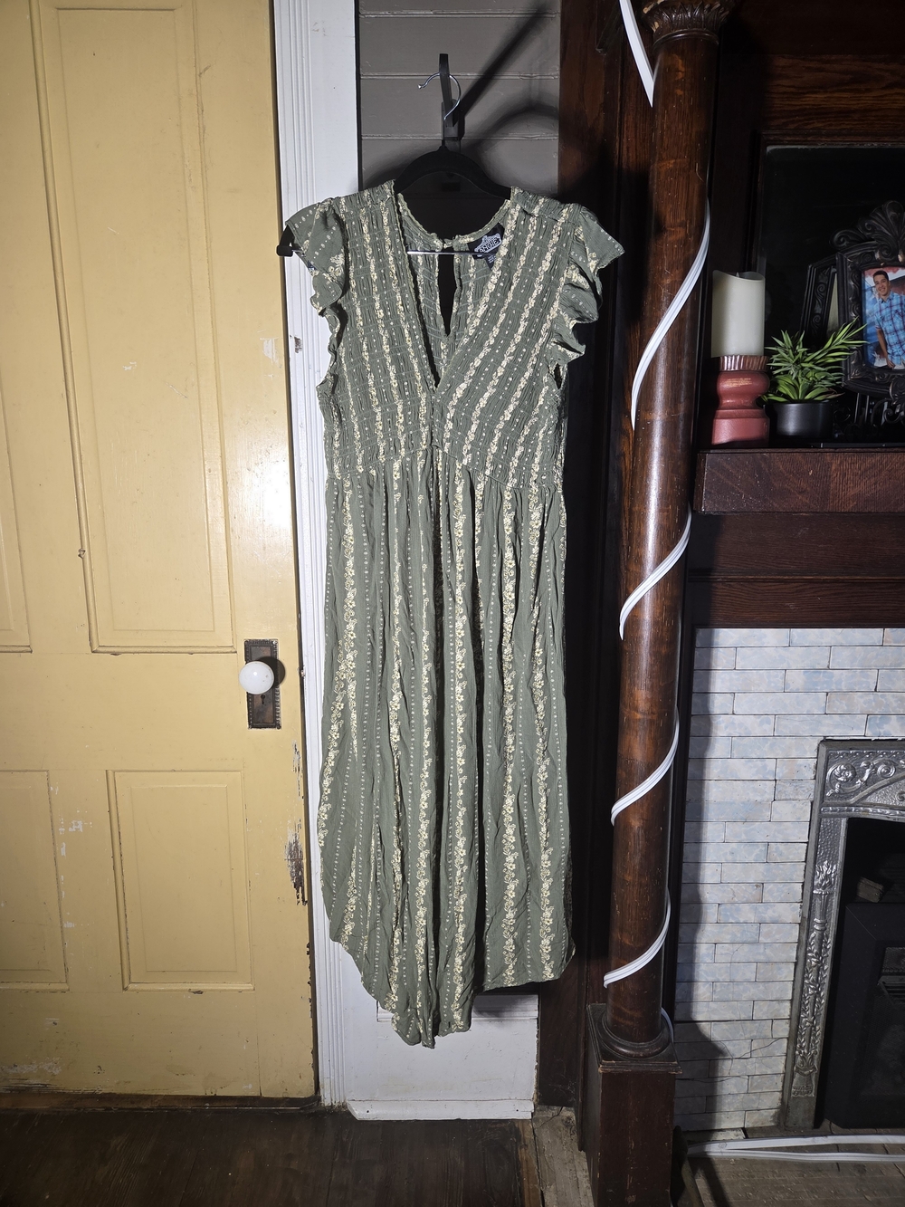 Angie Olive Green Jumper with Cream Accents